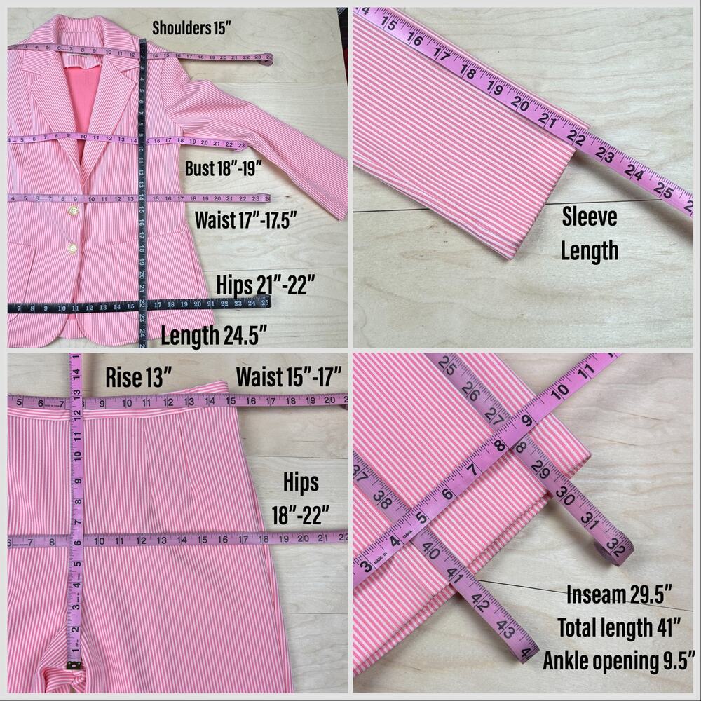 Vintage Pink Pinstripe Pantsuit - Picture 8 of 9